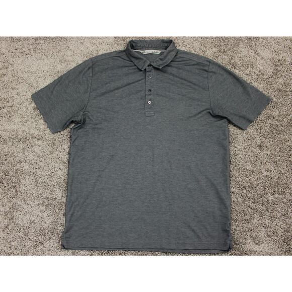 Travis Mathew Shirt Mens Large Gray Polo Golf Casual Rugby Preppy School Logo - Picture 1 of 8